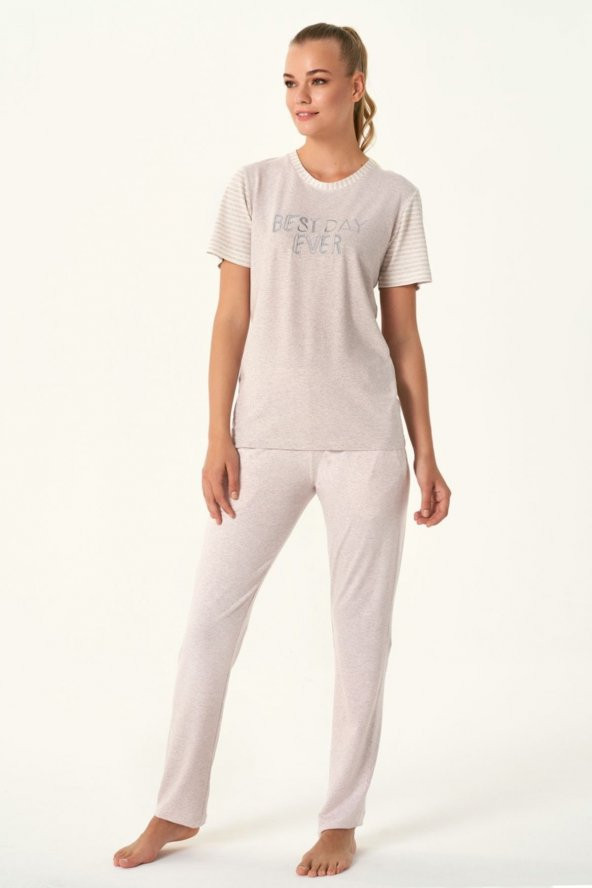 Çizgili Pijama Takımı - Resim 2