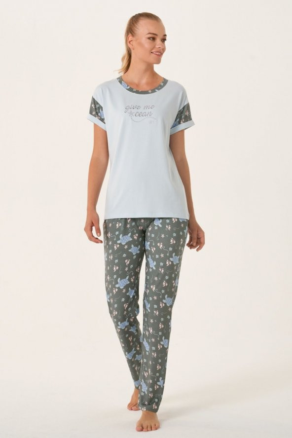 Balık Desenli Pijama Takımı - 2