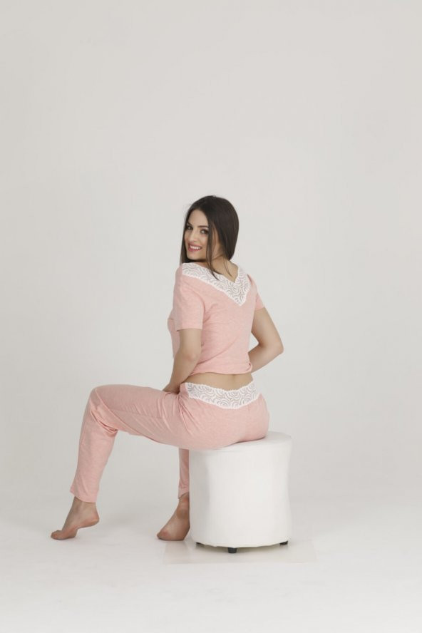 Arka Alt Üst Dantelli Pijama Takım