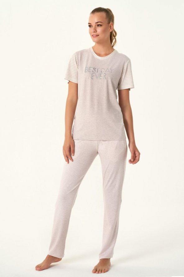 Çizgili Pijama Takımı - Resim 2