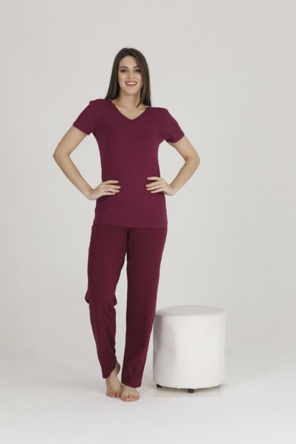 Arka Alt Üst Dantelli Pijama Takım - 2