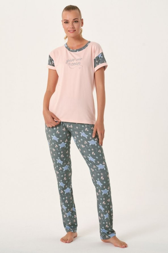 Balık Desenli Pijama Takımı - 2