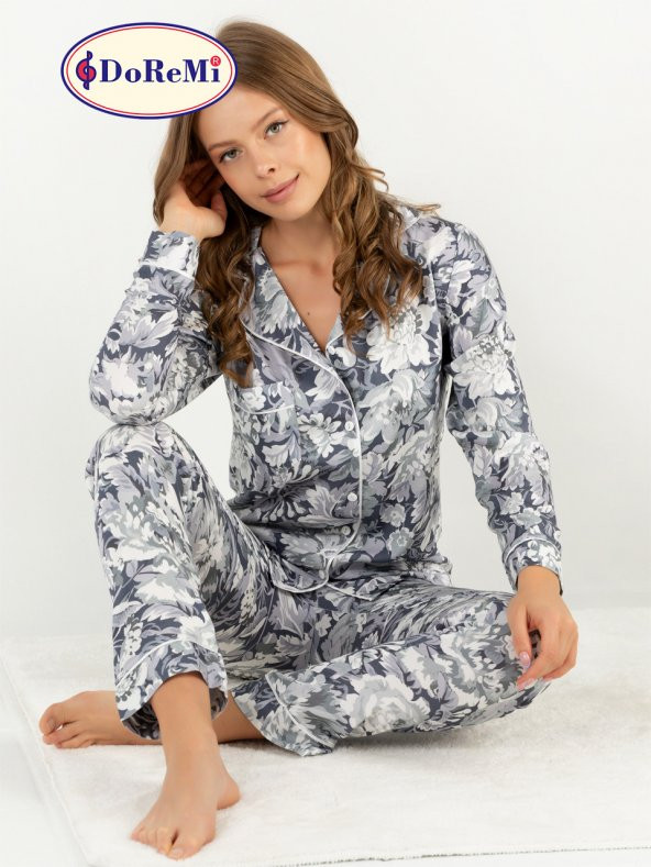 Mist Flower Uzun Kollu Bayan Pijama Takımı - Resim 3