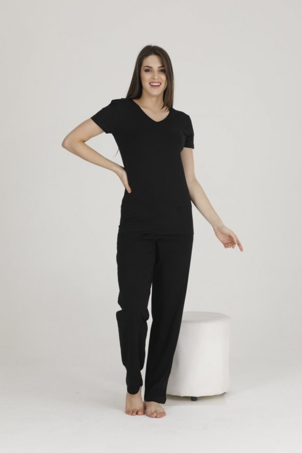 Arka Alt Üst Dantelli Pijama Takım - 2