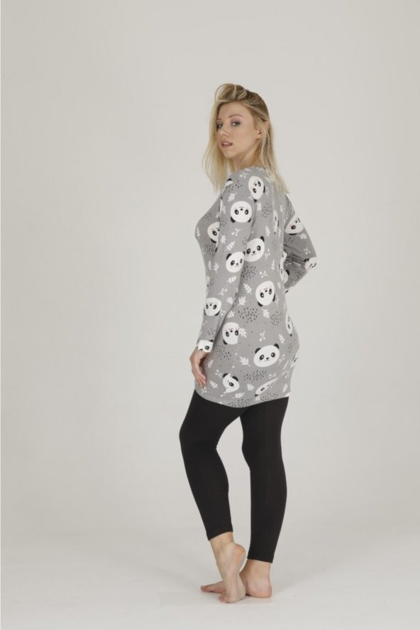 Panda Desenli Termal Kadın Pijama Takımı
