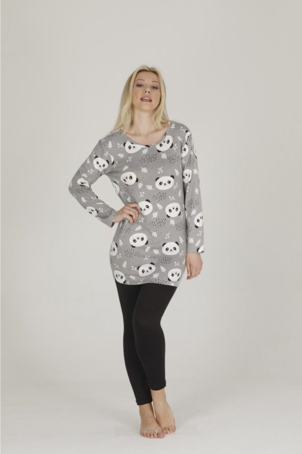 Panda Desenli Termal Kadın Pijama Takımı - 2