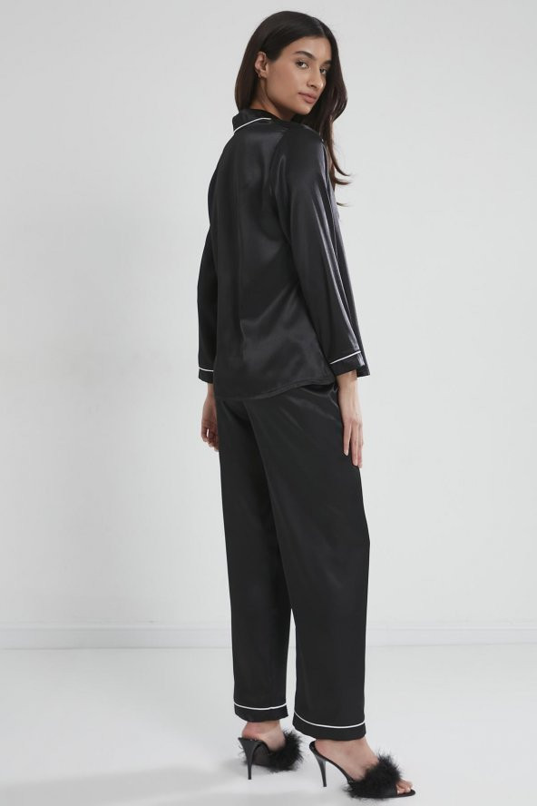 Saten Biyeli Pijama Takımı - Resim 3