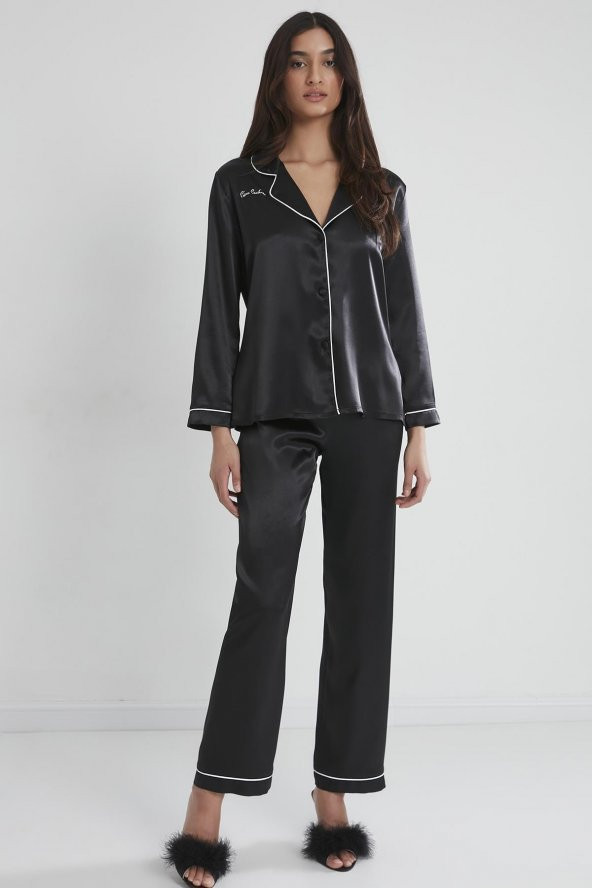 Saten Biyeli Pijama Takımı - Resim 2