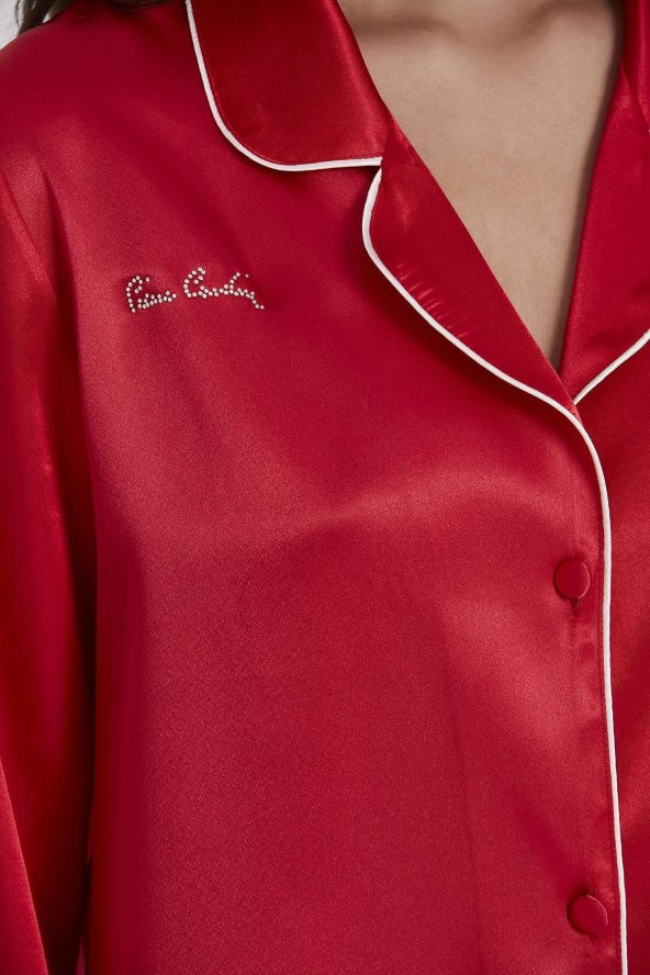 Saten Biyeli Pijama Takımı - Resim 3