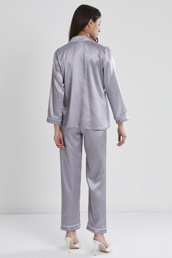 Saten Biyeli Pijama Takımı - 4