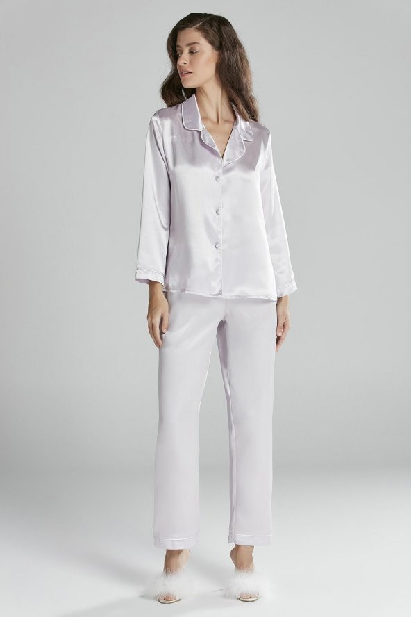 Saten Biyeli Pijama Takımı - Resim 2