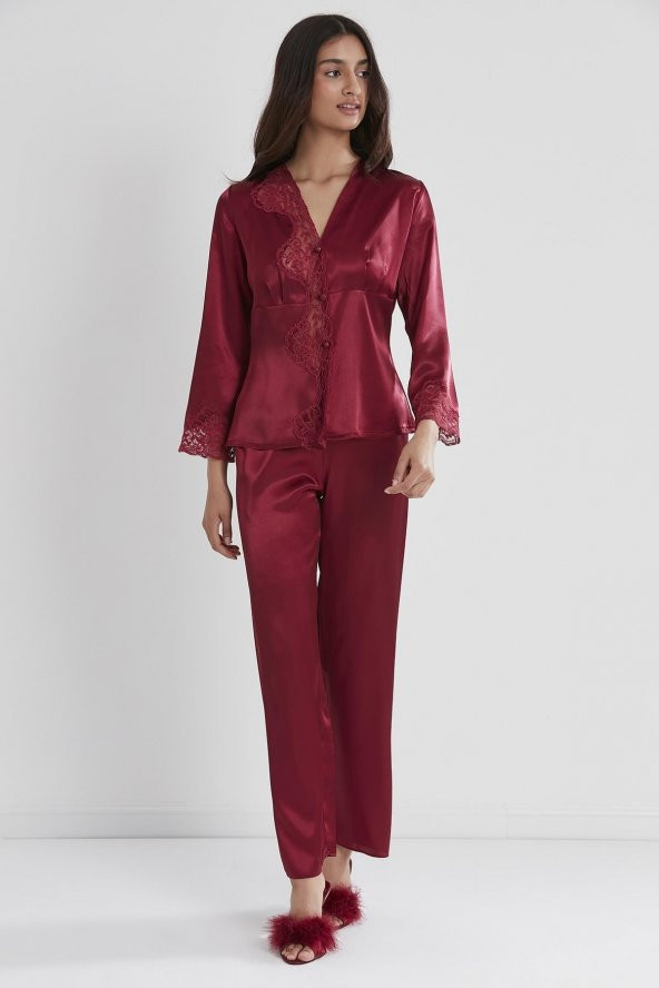 Saten Dantelli Pijama Takımı - Resim 2