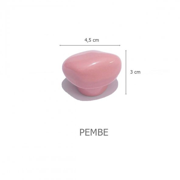 Porselen Pembe Taş Düğme Tek Vidalı Mobilya Dolap Kulp - 2
