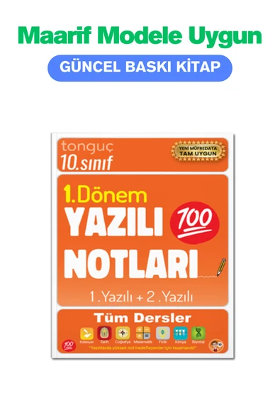 10. Sınıf Yazılı Notları 1. Dönem 1 ve 2. Yazılı - Tonguç Yayınları