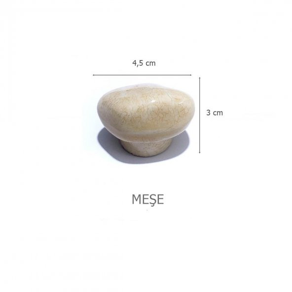 Porselen Meşe Taş Düğme Tek Vidalı Mobilya Dolap Kulp - 2