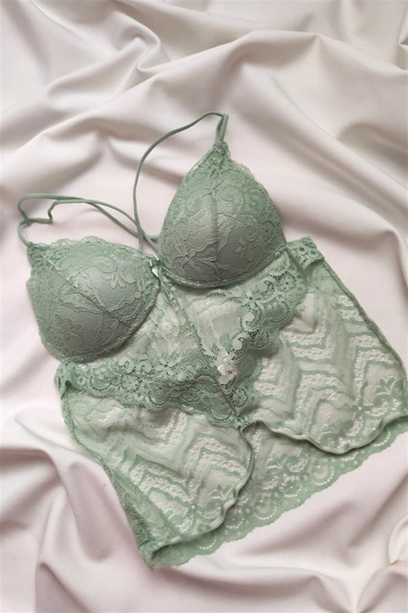 Dantelli Bralet Yeşil 70-75 Beden ürün görseli