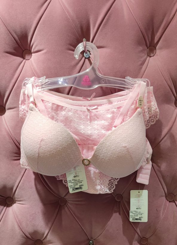 Taşlı Lez Dantelli Destekli Sütyen Takım ürün görseli