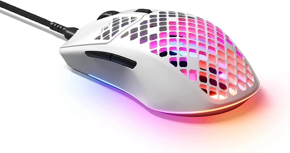 SteelSeries Aerox 3 Snow Kablolu Gaming Mouse - Resim 4