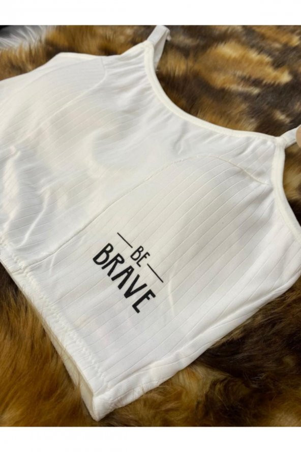 Bralet Fitilli Crop Süngerli Gündelik Sütyen - Resim 3
