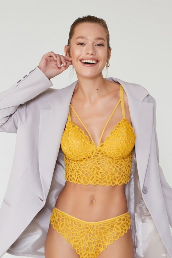 Liona Dantelli Ekru Bralet Takım - Resim 2