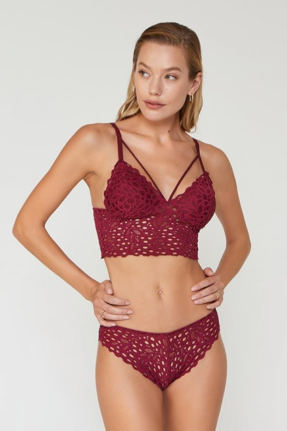 Liona Dantelli Ekru Bralet Takım - Resim 4