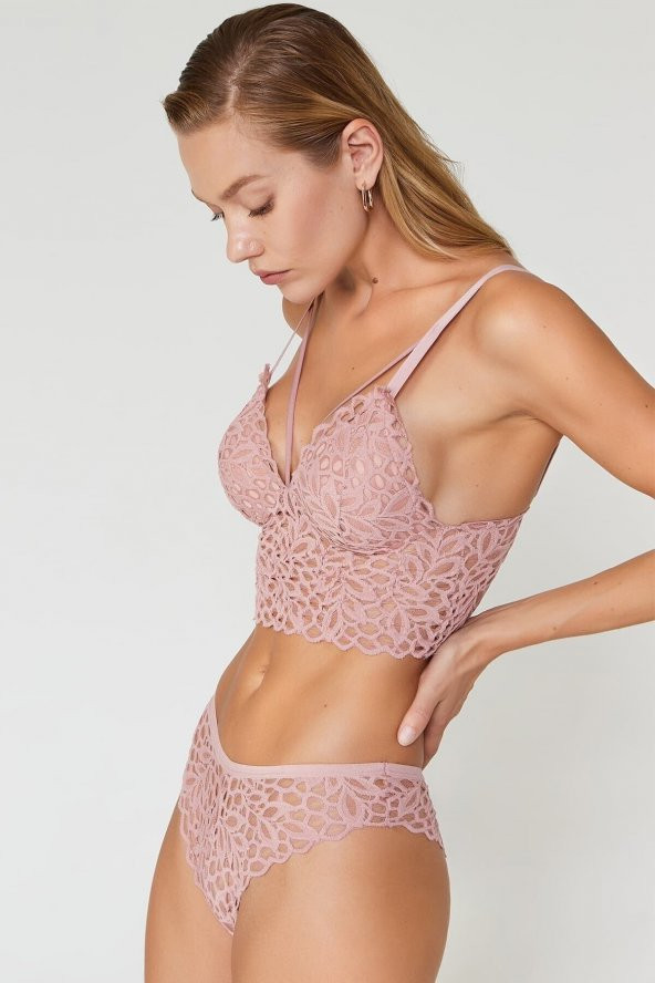 Liona Dantelli Ekru Bralet Takım