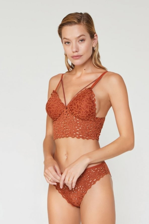 Liona Dantelli Ekru Bralet Takım - Resim 3