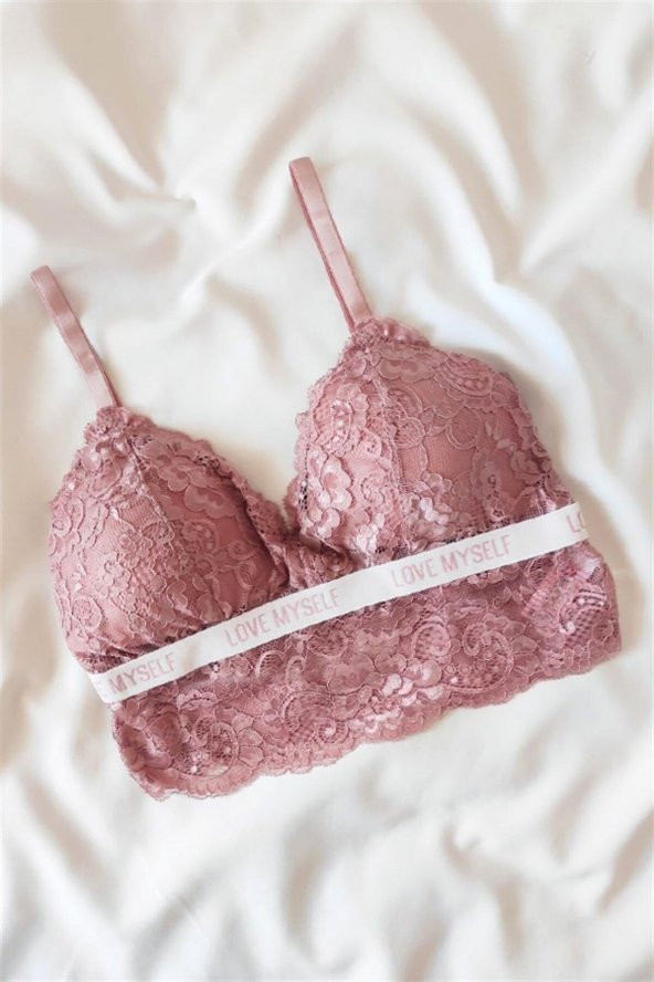 Bralet Dantelli Gül Kurusu Sütyen