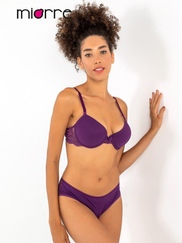 Push-Up Dolgulu Dantel Detaylı Sütyen Takım - Resim 3