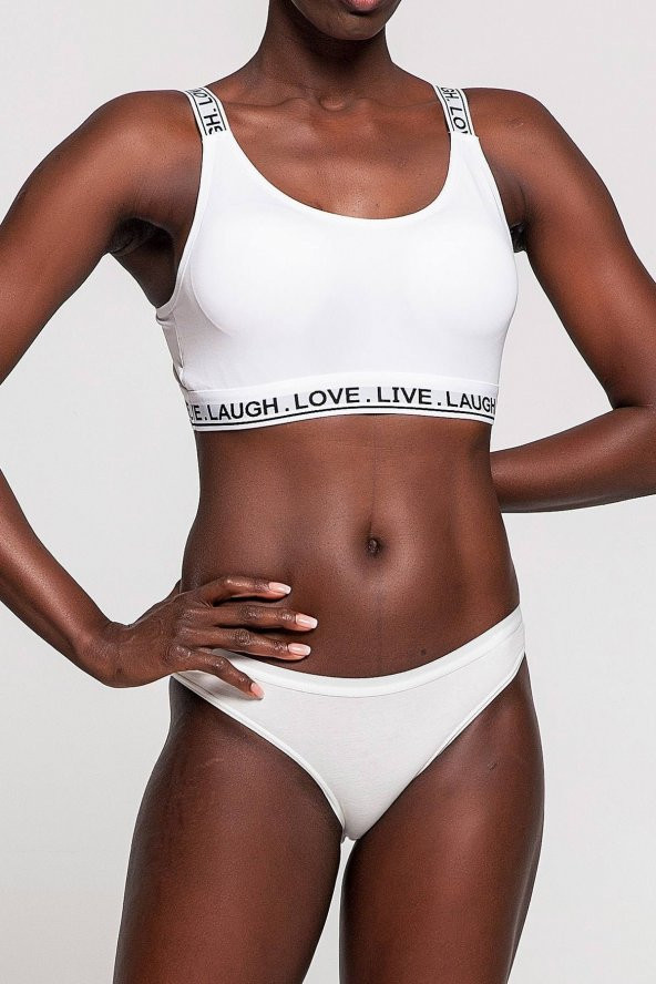 Yazılı Lastikli Fitness Sporcu Büstiyer - Resim 2