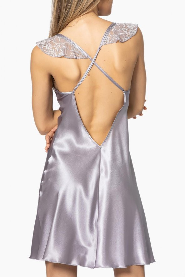 Saten Dantelli Gecelik & Sabahlık Takım - Resim 4