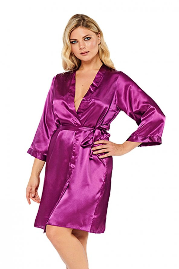 İpek Saten Mor Sabahlık ürün görseli