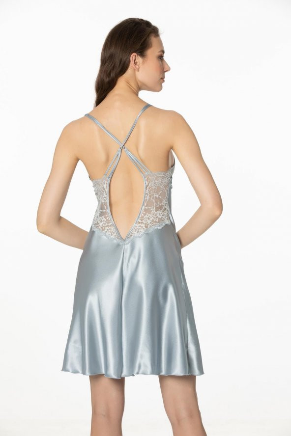 Saten Dantelli Gecelik & Sabahlık Takım - Resim 5