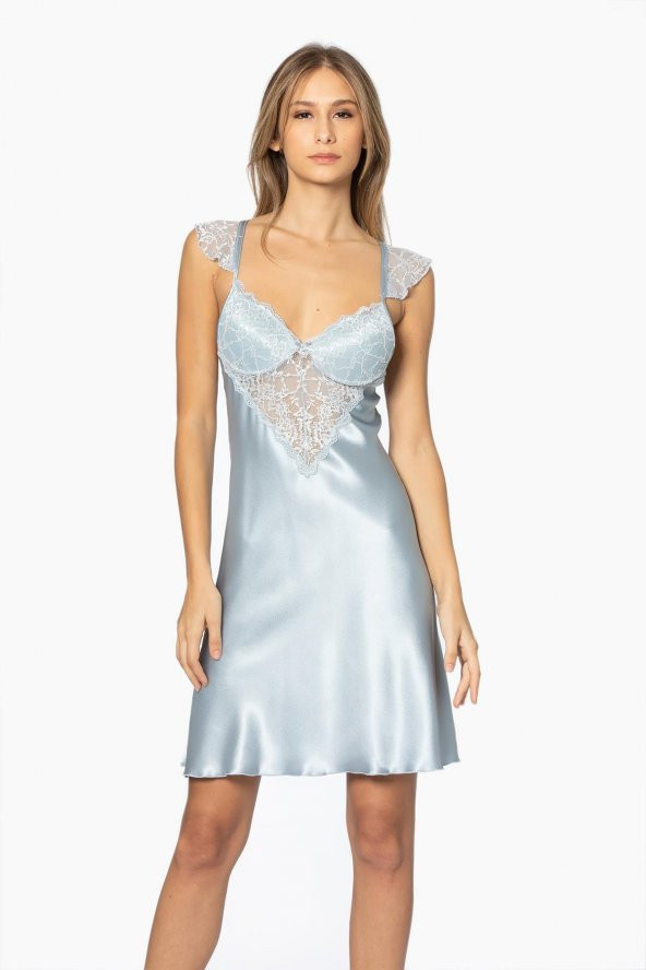 Saten Dantelli Gecelik & Sabahlık Takım ürün görseli