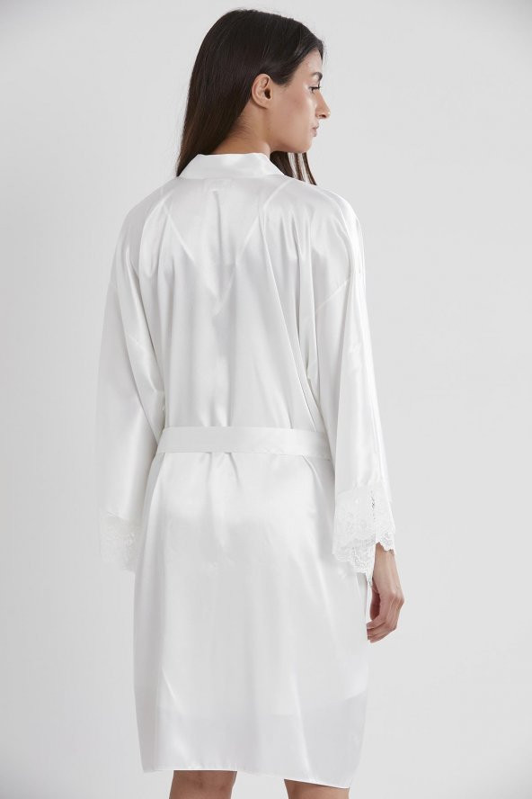 Saten Dantelli Gecelik & Sabahlık Takım - 4