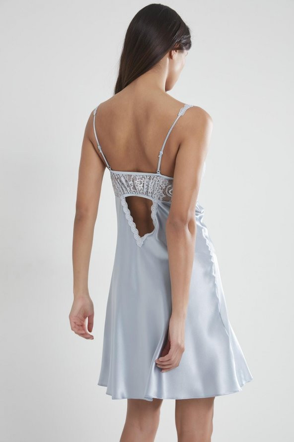 Saten Dantelli Gecelik & Sabahlık Takım - Resim 7