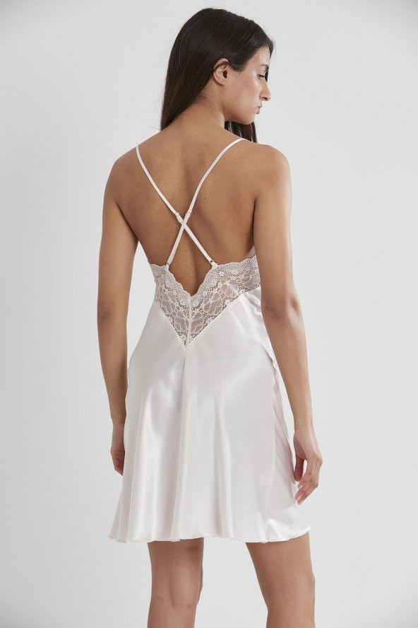 Saten Dantelli Gecelik & Sabahlık Takım - Resim 6