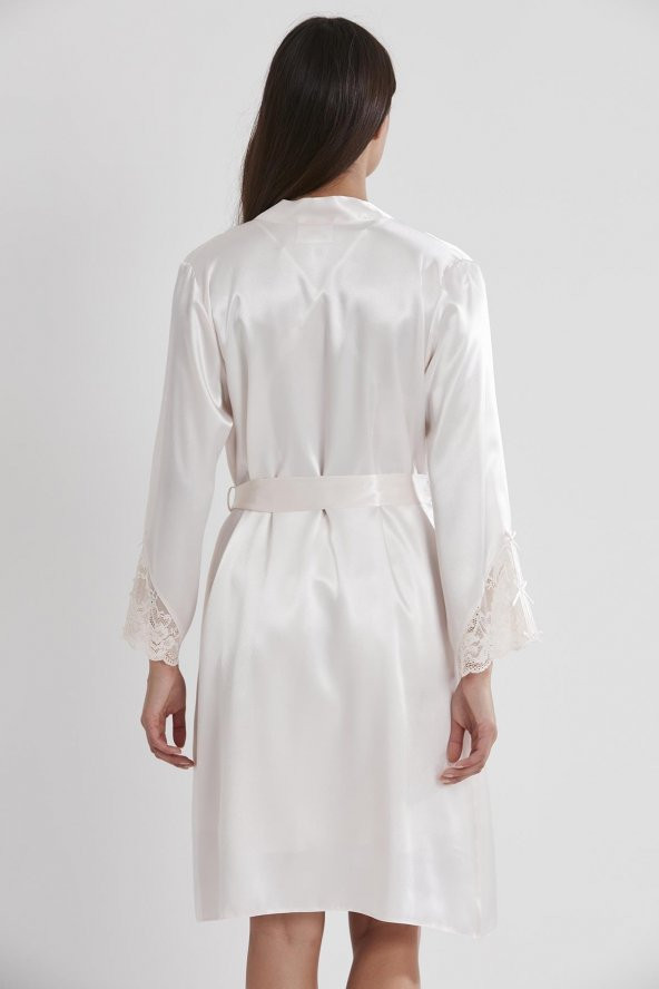 Saten Dantelli Gecelik & Sabahlık Takım - Resim 4