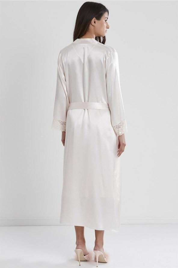 Saten Dantelli Gecelik & Sabahlık Takım - 4