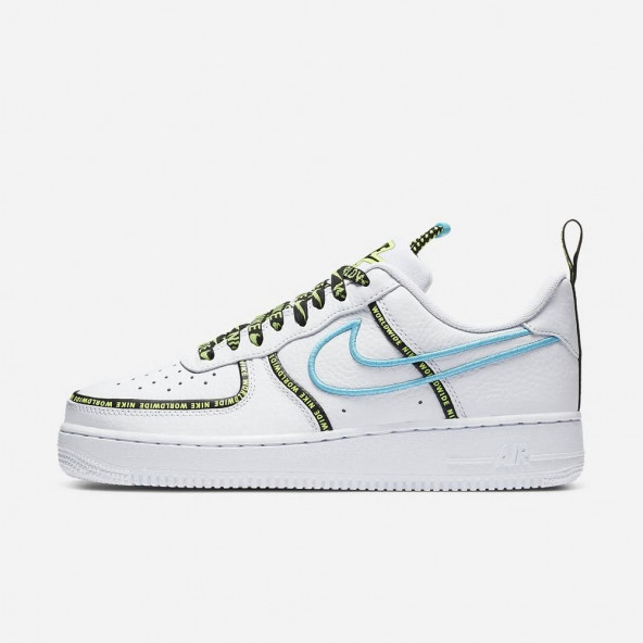 Nike Air Force 1 Low Worldwide White Blue Fury Volt Spor Ayakkabı CK7213-100 - 5