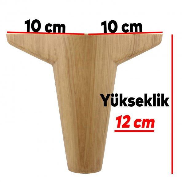 WETRA DÜZ (CAPPUCINO) Mobilya Ayağı - 12 CM (VİDA HEDİYELİ) - 4