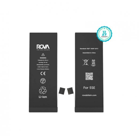 Rova İphone 5SE Batarya Pil Güçlendirilmiş 2010mAh 1 Yıl Garantili