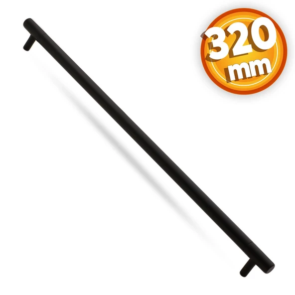 Hitit Çekmece Dolap Dolabı Kulpu Kulbu (320 MM-32.0 CM) Mat Siyah Metal Kulp Mobilya Mutfak Kulpları