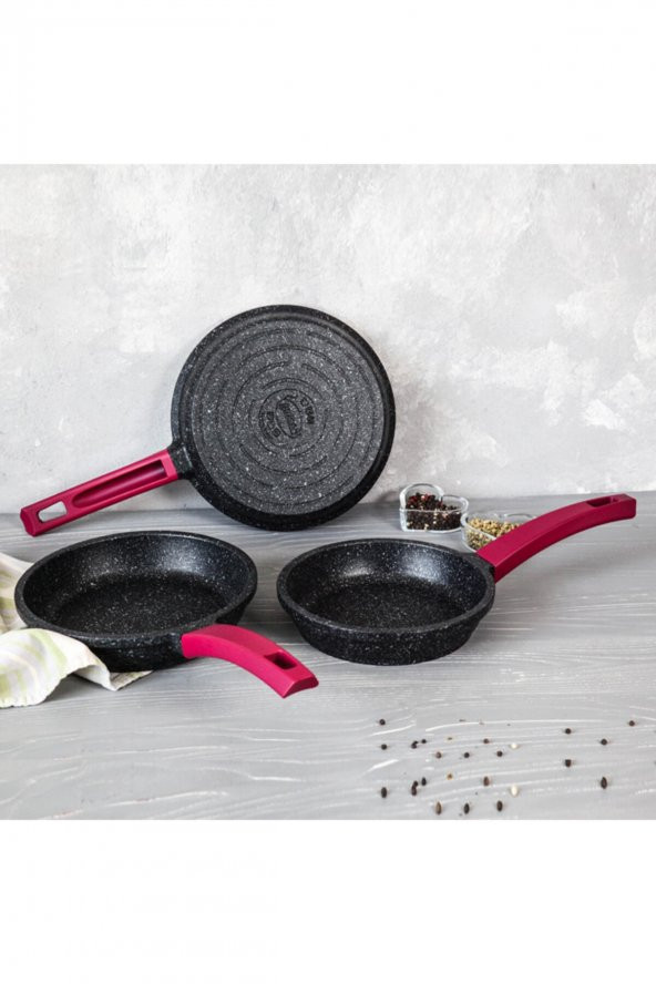 gülsan Elit Granit Döküm 3 Lü Tava Seti 18-20-22 Cm - 3