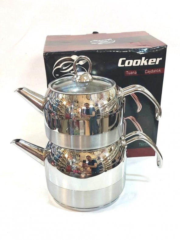 Cooker Cooker Tuana Çelik Çaydanlık Aile Boy Sade