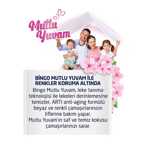 Bingo Matik 8 kg Mutlu Yuvam Renkliler ve Beyazlar Toz Çamaşır Deterjanı Ekonomi Paketi 2'li - 5