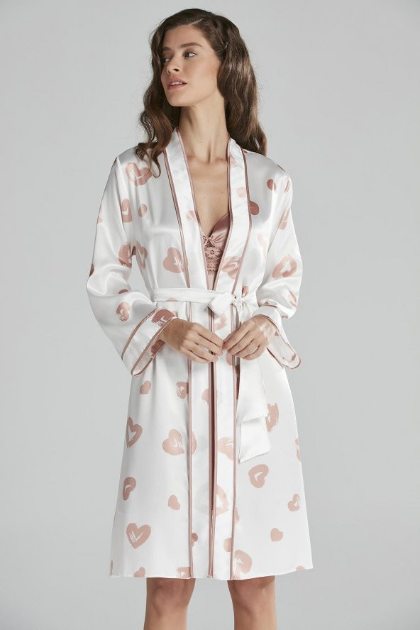 Saten Emprime Gecelik & Sabahlık Takım - Resim 2