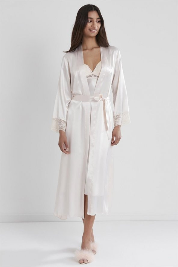 Saten Dantelli Gecelik & Sabahlık Takım ürün görseli