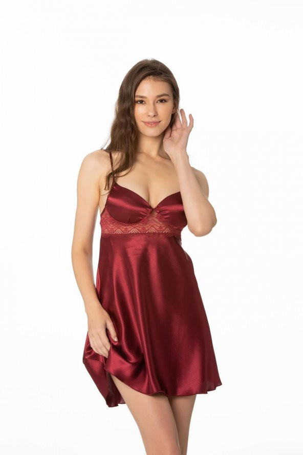 Saten Emprime Gecelik & Sabahlık Takım - Resim 4