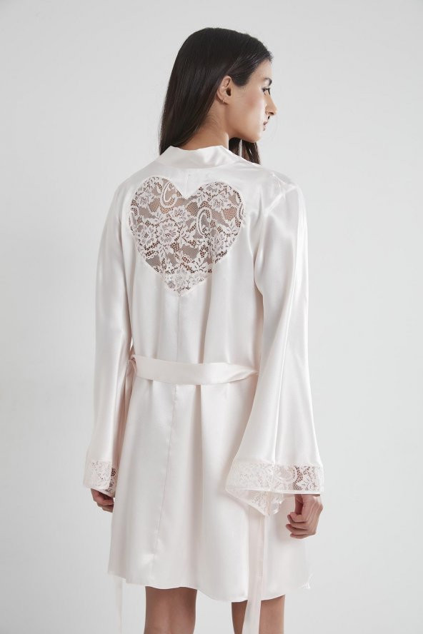 Saten Dantelli Gecelik & Sabahlık Takım - Resim 4